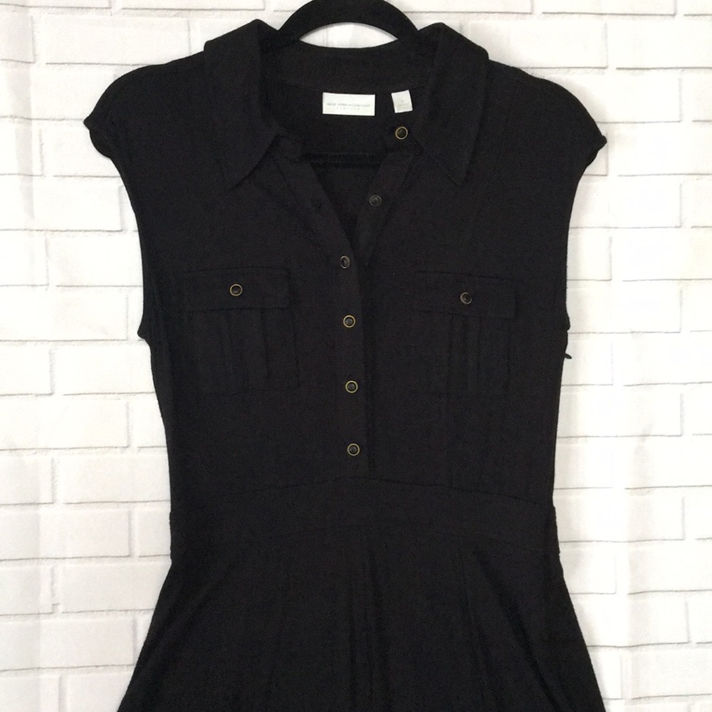 New York & Co black casual shirt dress size S